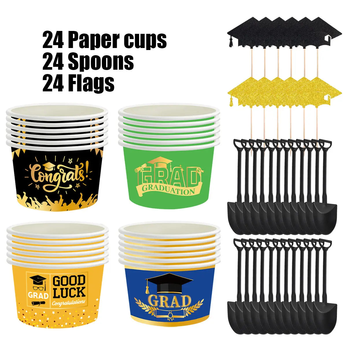 24Pcs Graduation Party Ice Cream Cups - The Premium