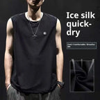 Ice Silk Quick-dry Men's Vest Loose Casual Sleeveless T-shirt - The Premium