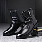 Autumn And Winter British Style Men's Leather Boots High-top Zipper Martin Boots