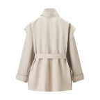 Women's Stand Collar Belted Trench Coat