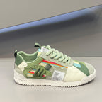 Fashion Soft Bottom Low-top Fabric Leather Stitching Breathable Personality Casual Shoes