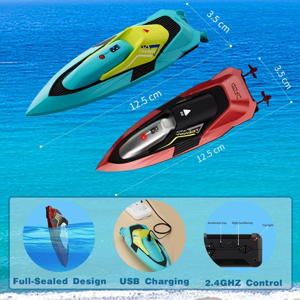 4DRC S5 Remote Control Boat For Swimming Pools And Lakes, 2.4GHz 20 MPH Racing Boat, Rechargeable Battery, Low Battery Alarm, Gifts For Boys And Girls, Logistics Sent Randomly By UPS,USPS,FEDEX