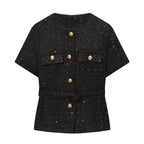 Women's Vest With Belt Texture