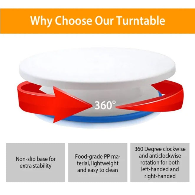 11 Inch Rotating Cake Turntable With 108 Cake Decoration Items Set