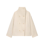 Women's High-neck Button-down Loose Knit Top