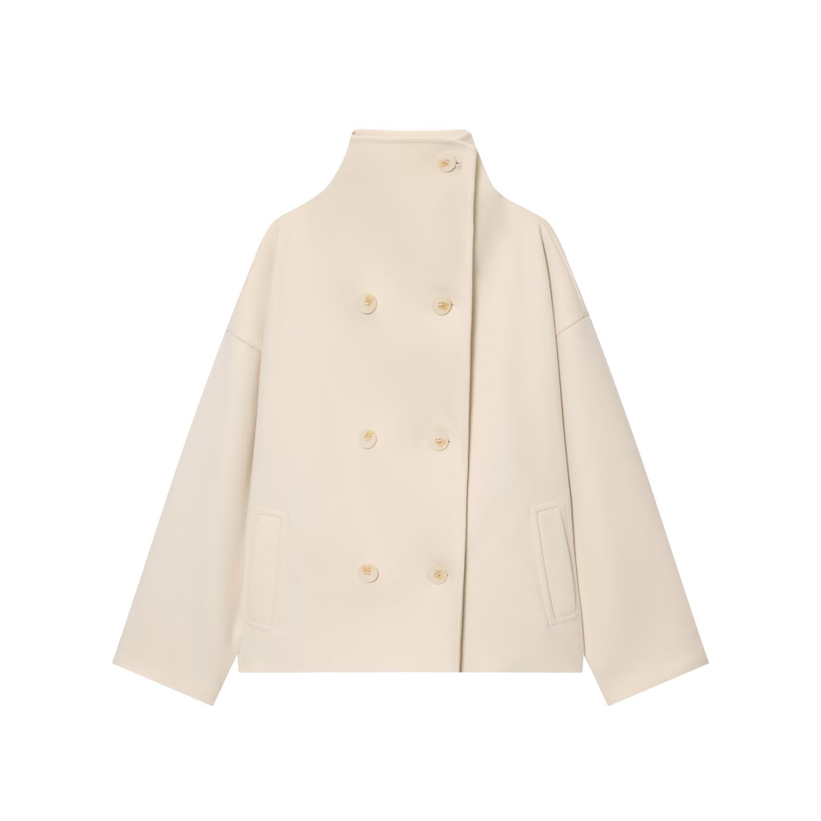 Women's High-neck Button-down Loose Knit Top