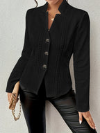 Elegant Slim Button Front Ladies Jacket