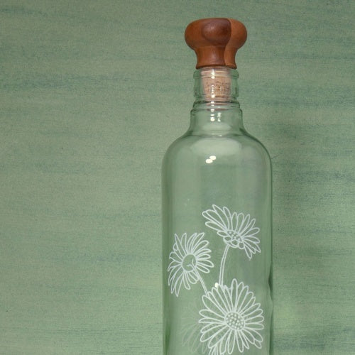 Transparent Glass Water Bottle With Stopper