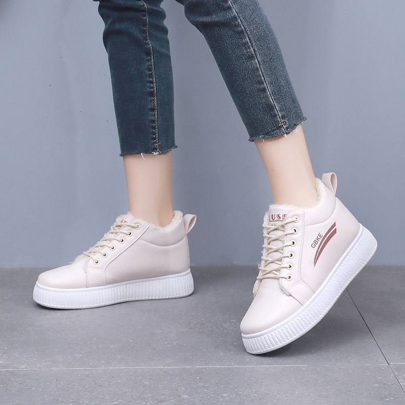 Warm Slugged Bottom Leather Surface Trendy High Top Cotton Boots