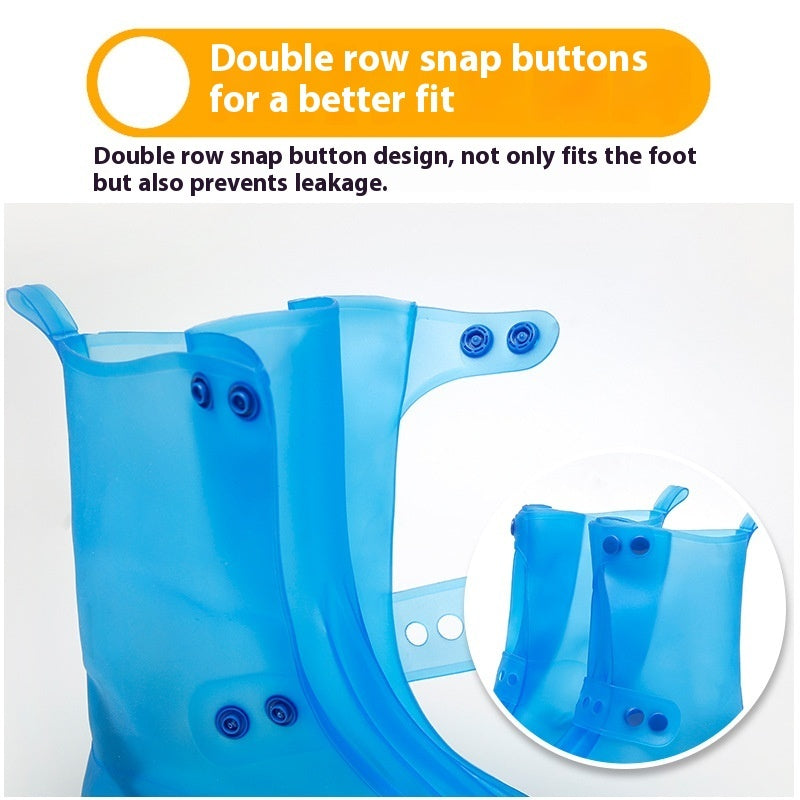 Adult And Children PVC High Top Waterproof Cover Rain Boots Double Breasted