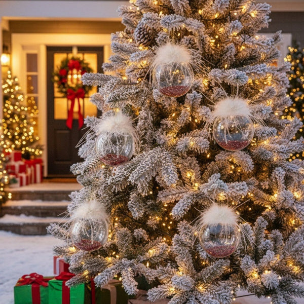 6PCS Set Glass Christmas Ornaments Decorative Hanging Balls For Tree & Holiday Party Decor Festive Home Decorations FBA Shipment - The Premium