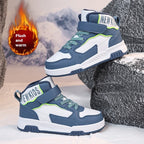 Casual Leather Sports Board Shoes High-top Velvet Thermal