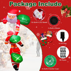 1Pc 8FT Climbing Inflatable Santa Claus With Light Hanging Blow Up Christmas Inflatable Indoor Outdoor Christmas Decorations 3 Santa Claus 3 Merry Christmas Boards