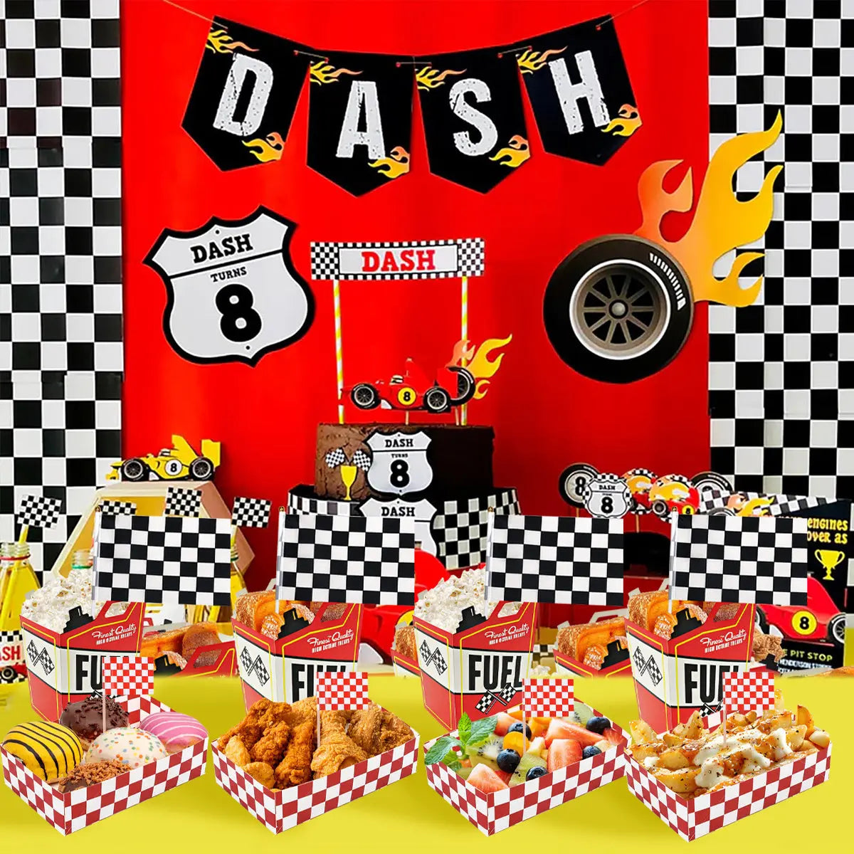 48 Pcs Race Car Theme Party Supplies Decorations Set - The Premium