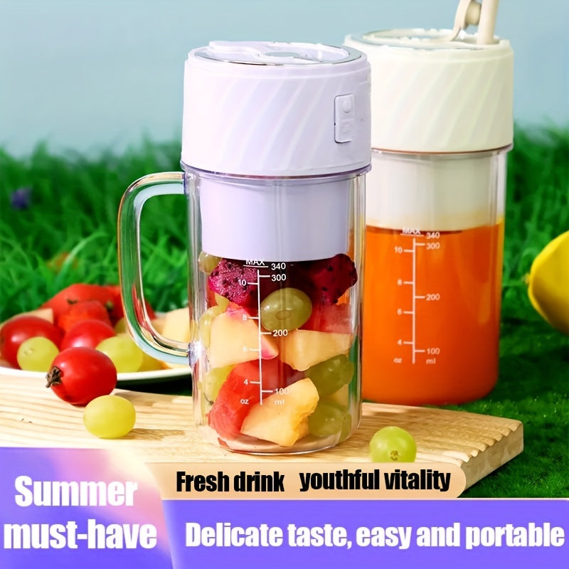 Portable Blender Rechargeable Blender Travel Cup With Lid And Straw, Ideal For Making Milkshakes, Smoothies, And Juices, Mini Blender Suitable For Outdoor Sports, Home Use, And Travel