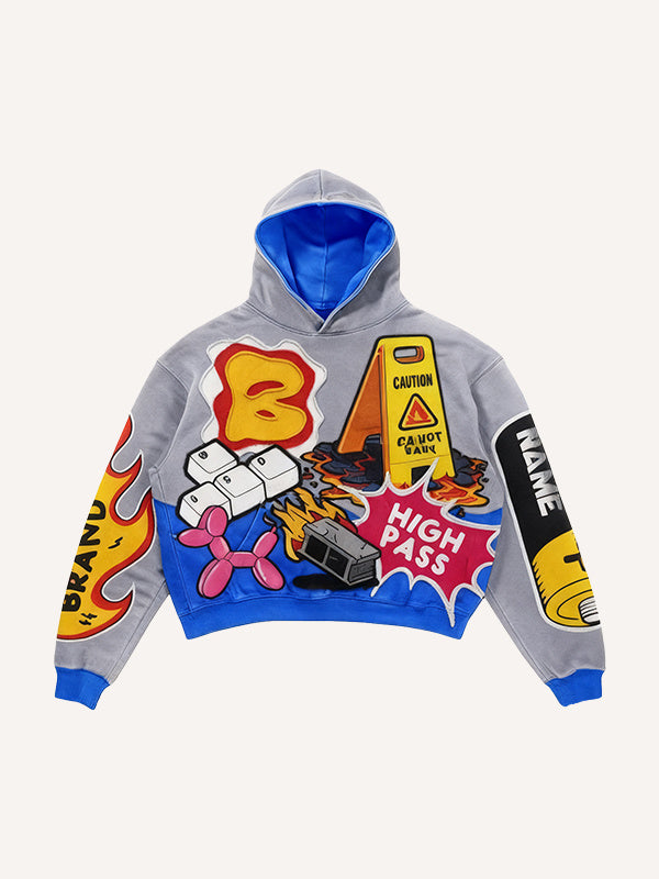 Printed Hoodie Abstract Pattern Hooded Couple Outfit