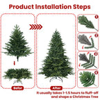 Artificial 4ft Green Christmas Tree With 856 PE PVC Mixed Branch Tips, Steel Wire, Hinged Premium & Foldable Base For Indoor Holiday Decorating - The Premium