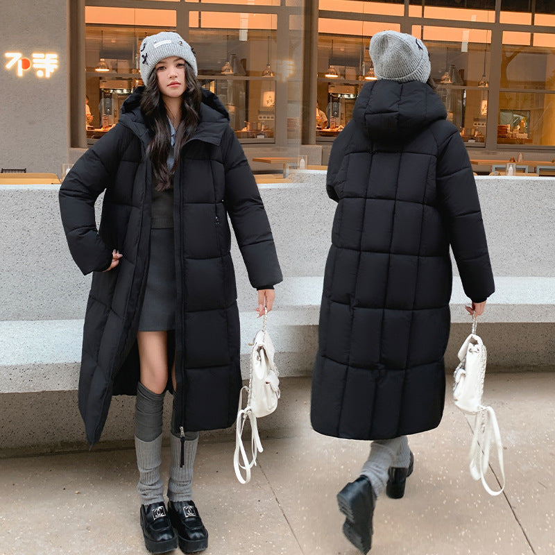 Thickened Knee-length Black Puffer Coat