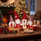 4PCS Set Tall Christmas Gnome Family Red Halloween Decorations Harvest Festival Autumn Indoor Outdoor Holiday Display FBA Shipment