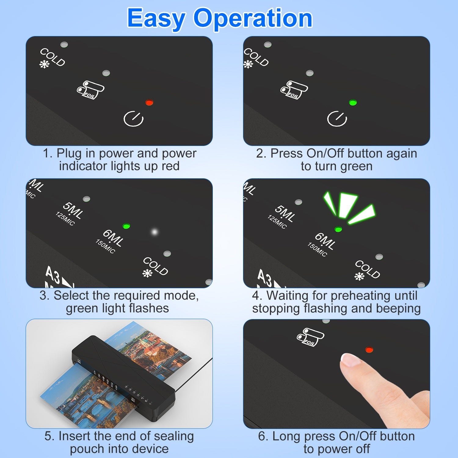 1Pc 13Inch Laminator Machine Hot And Cold Mode A4 Personal Thermal Laminator With ABS Function 60S Warm Up Time 30Mins Auto Off For Home Office School Business