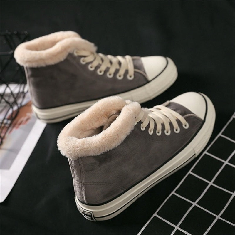 Canvas Shoes Women's Plush Cotton-padded Warm-keeping Cotton Shoes