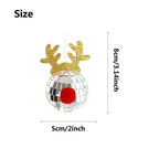 5 Pcs Disco Mirror Christmas Ball Pendants With Elk Antlers Cute Disco Ball Accessories Car Disco Mirrors Deer Antler Ornament Halloween Props For Xmas Trees Garlands Music Festival Birthday Party Dec - The Premium
