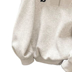 Loose American Vintage Gray Lapel Sweatshirt For Petite