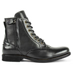 Knight Series Two-tone Side Zipper Leather Boots