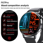 Smart Watch Non-Invasive Blood Glucose Body Temperature Blood Pressure Blood Oxygen Automatic Measurement ECG Ppg Blood Lipid Health Manager