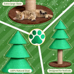 31.5in Christmas Tree Cat Scratcher, Cat Scratching Post For Indoor Cats, Large Sisal Cat Scratching Tree Cat Scratch Tower, Green - The Premium
