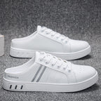Summer Men's Casual Breathable Semi Slipper White Shoes