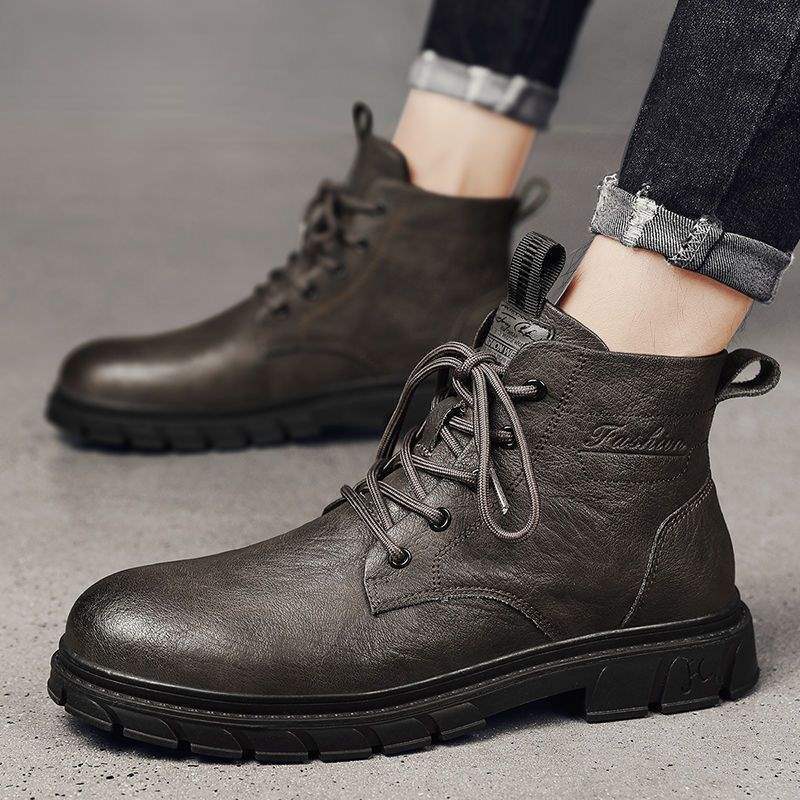 Men's Shoes British Style Tooling Leather Boots