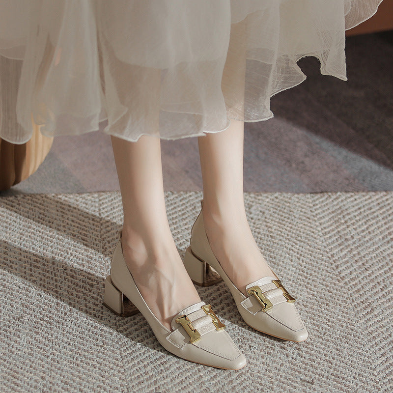 Chunky Heel High-heel Commuter Shallow Shoes