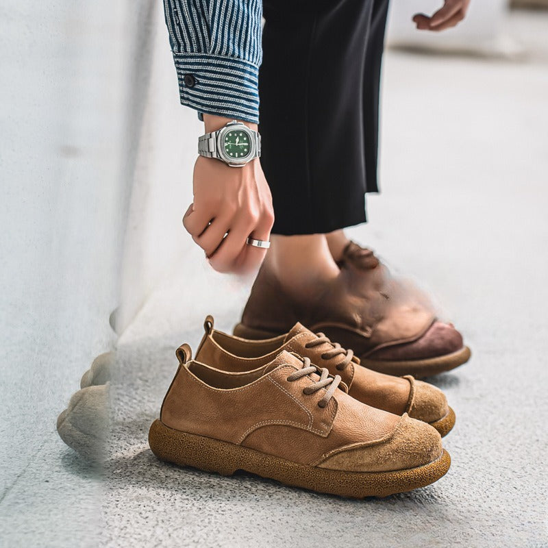 Casual Lace Up All Inclusive Birkenstock Men's Versatile Vintage Casual Leather Shoes