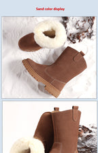 Fur Snow Boots Men's High-top Winter Warm
