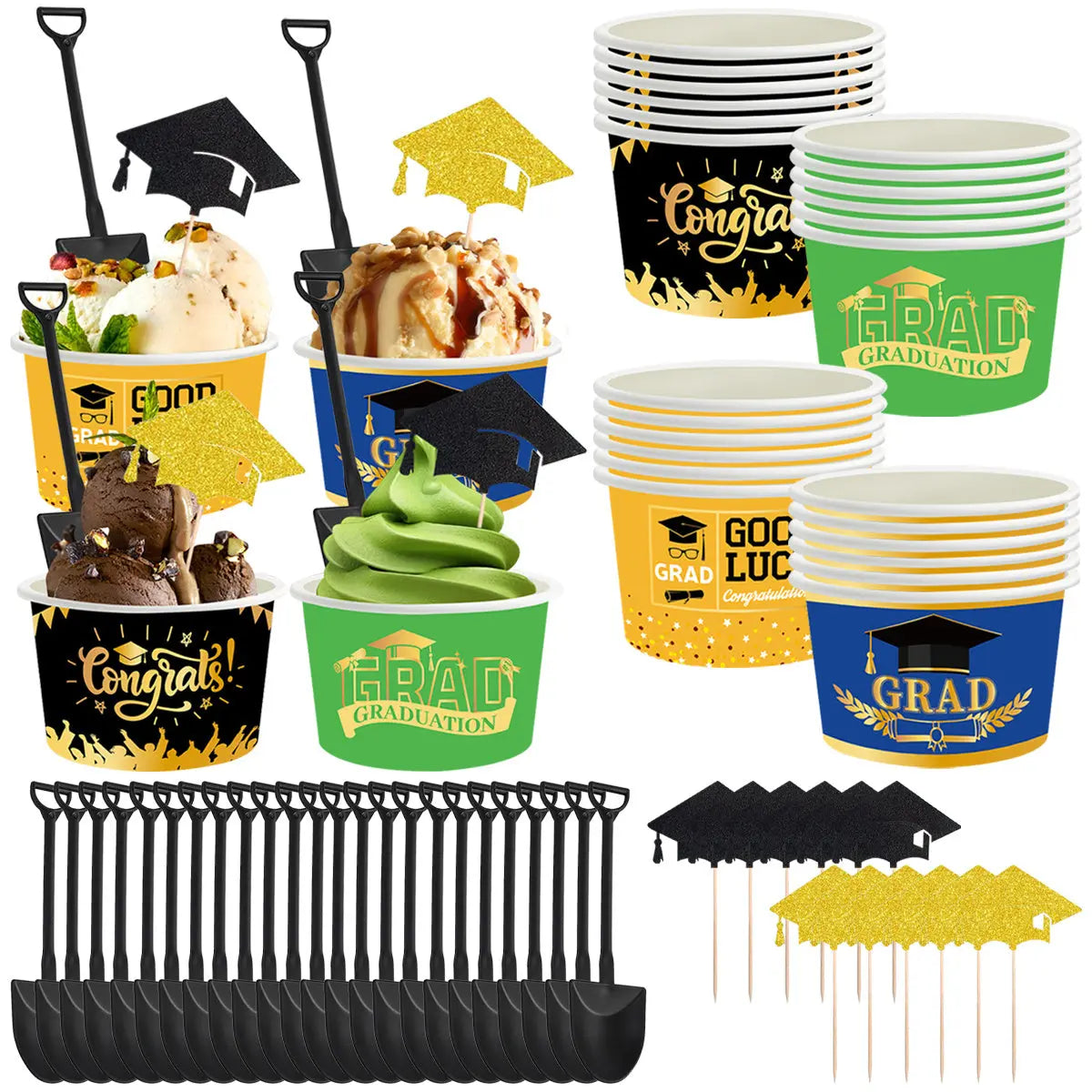 24Pcs Graduation Party Ice Cream Cups - The Premium