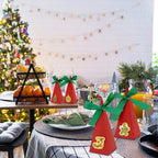 20 Packs Christmas Treat Boxes Goody Boxes Pre-Assembled Triangle Christmas Packing Box Christmas Tree Socks Gold Card Xtmas Cookie Gift Box For Christmas Birthday Wedding Party - The Premium