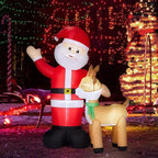 6.3FT Lighted Christmas Inflatable Decoration, Inflatable Santa And Reindeer, Funny Blow Up Yard Decorations With Built-in LED Lights For Holiday Party Front Yard Lawn Garden Decor - The Premium