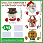 Christmas Fence Peeker Decoration Santa Claus Snowman Plastic Fence Sign Ornament Cute Fence Art Sign For Xmas DIY Home Patio Garden Outdoor - The Premium