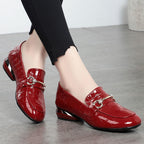 Soft Leather British Style Leather Shoes Shiny Leather Slip-on Two-way Shoes