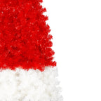 6FT Artificial Christmas Tree With LED Light, Santa's Hat Shape Artificial Whimsical Xmas Tree With 1050 Tip, Curved Xmax Tree - The Premium