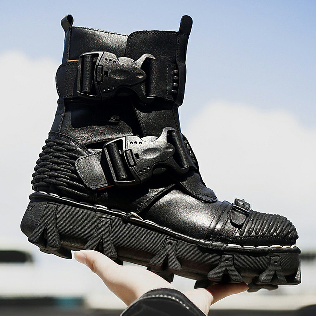 Cowhide Motorcycle Shoes Workwear Men's Boots