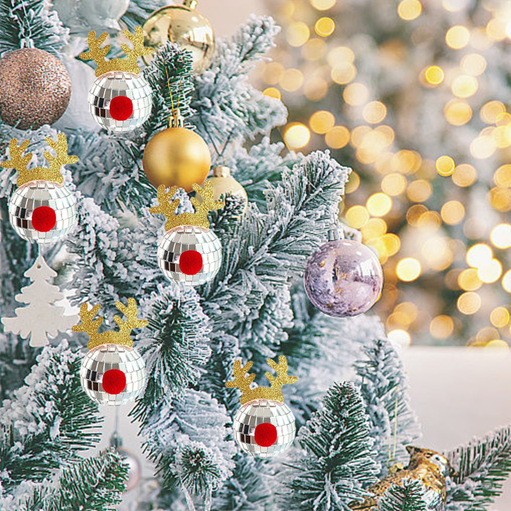 5PCS Christmas Mirror Disco Ball Decoration