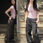 Heart Printing Jeans Women's High Waist Straight Casual