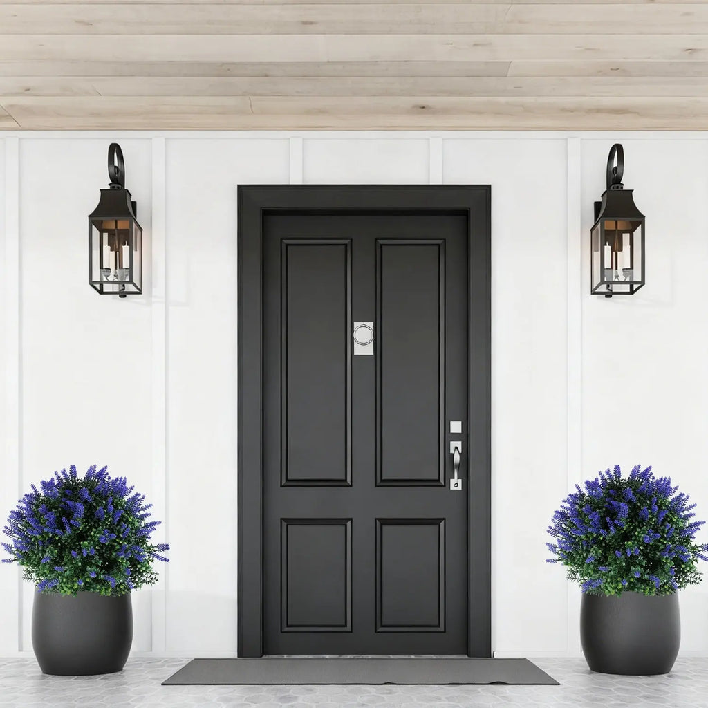 2 Packs Artificial Lavender Topiary Ball Trees UV Resistant Artificial Shrubs Fake Plants Evergreen Artificial Bush With Ground Spike For Indoor Outdoor Front Porch Garden - The Premium