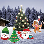 5 Pack Christmas Outdoor Yard Signs With Stakes Christmas Tree Reindeer Santa Gingerbread Snowman Signs Holiday Garden Sign For Xmas Winter Party Porch Lawn Walkway Decorations Outdoor Christmas Scene