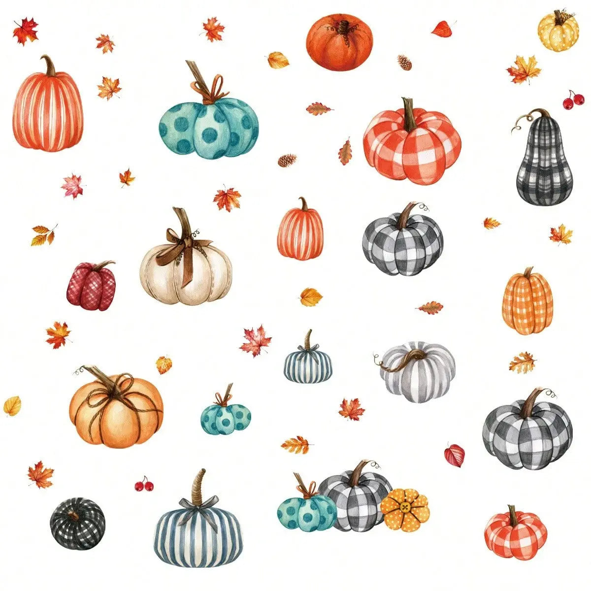 9 Sheets Pumpkin Window Clings Large Farmhouse Fall Leaves Window Clings Fall Thanksgiving Halloween Decorations Indoor Watercolor Double-Sided Printed Window Decor For Home Office Party - The Premium