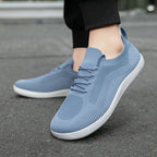 Fly Woven Mesh Breathable Couple Wide Head Wide Last Bare Feet Casual Sneaker