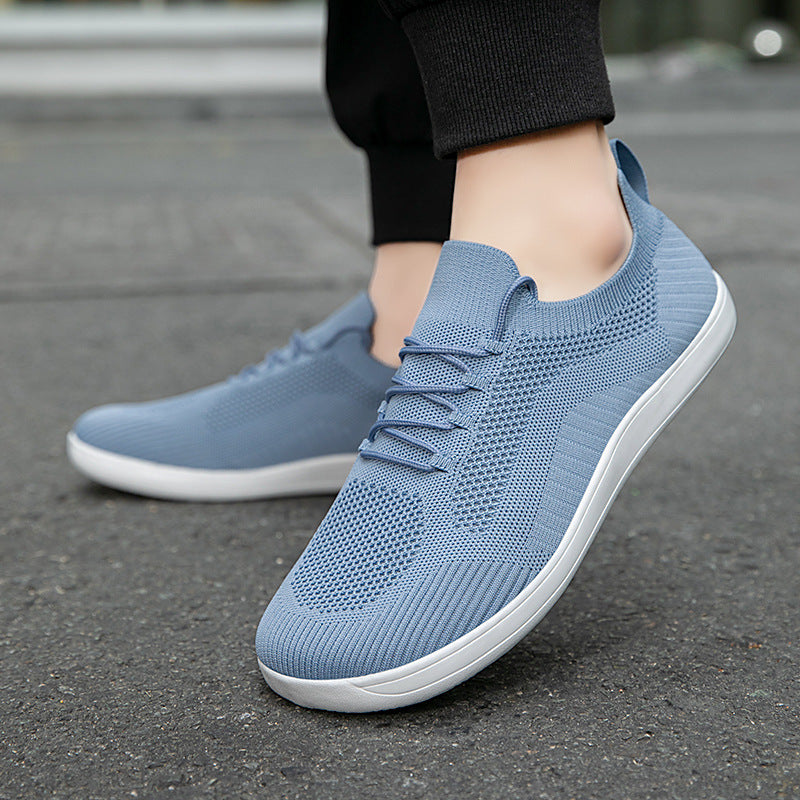 Fly Woven Mesh Breathable Couple Wide Head Wide Last Bare Feet Casual Sneaker
