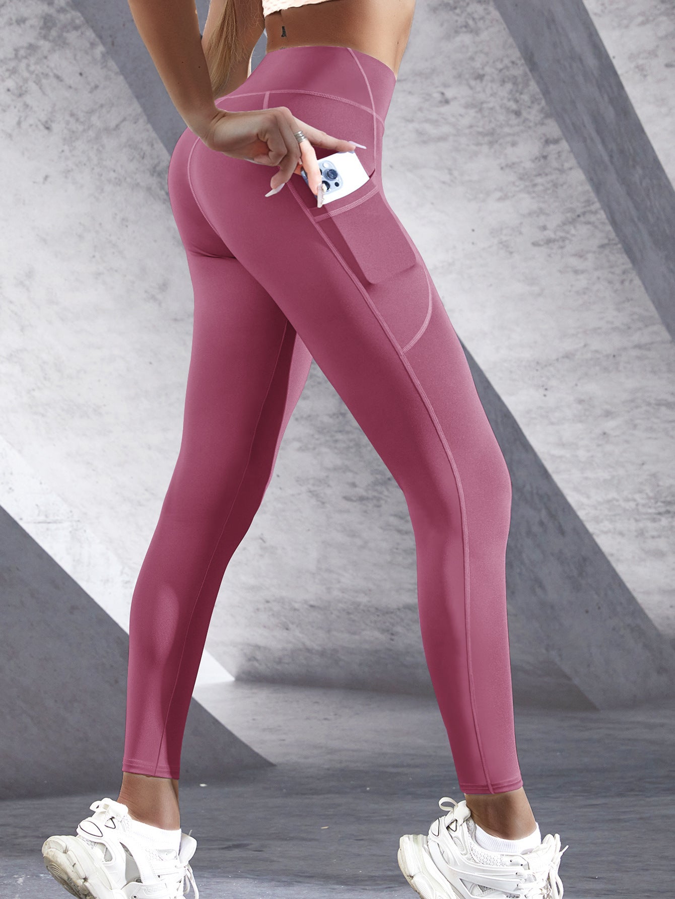 European And American Stitching Pocket Yoga Pants High Elastic Sports Slim-fitting